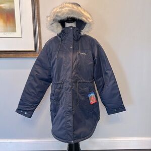 Columbia Women's Navy Parka with Faux Fur Hood